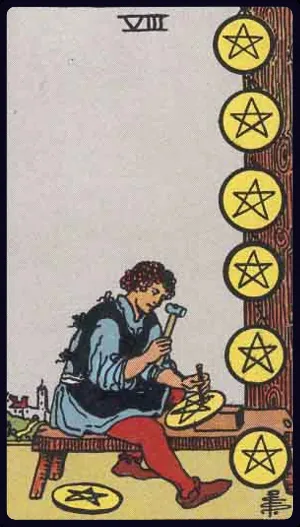 펜타클의 8 (Eight of Pentacles)